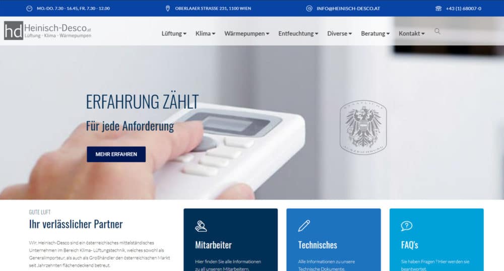 Heinisch-Desco die neue Website